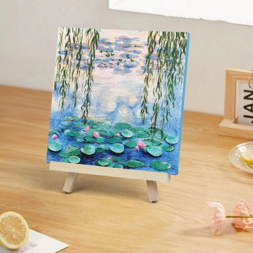 Water Lily Textured Art Kit – Monet-Inspired DIY Gift Box with Easel