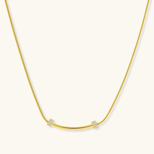 Elegant gold necklace with diamond accents, minimalist design for everyday wear