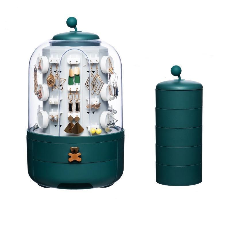 360 Rotating Jewellery Box with Built-In Tower Box - Fansee Australia