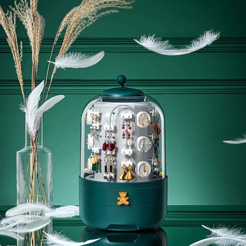 360 Rotating Jewellery Box with Built-In Tower Box - Fansee Australia