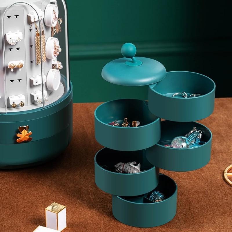 360 Rotating Jewellery Box with Built-In Tower Box - Fansee Australia