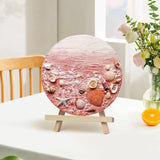 Coastal Calm DIY Seashell Painting Kit – 3D Round Relief Art with Quartz Sand