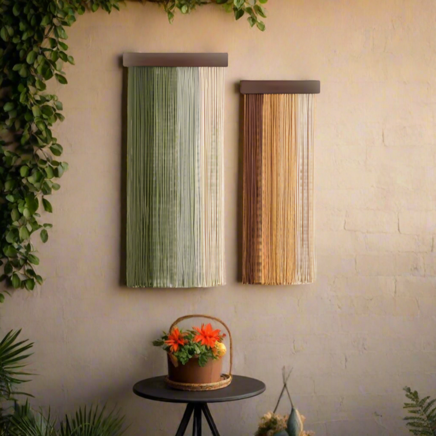 Boho Cascade – 2-Piece Gradient Macrame Wall Hanging Set - Fansee Australia