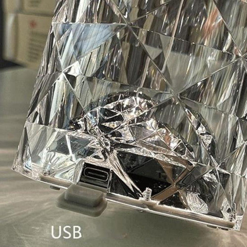 Crystal White LED USB Dimmable 3- Colour Table Lamp - Fansee Australia