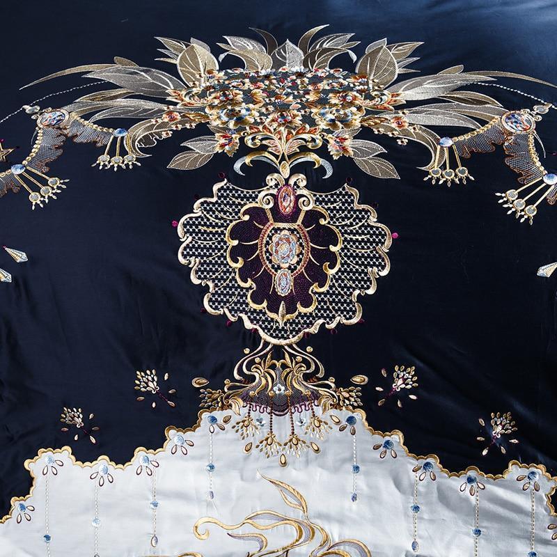 Embroidery Bed Sheet Set - BLUE - Fansee Australia