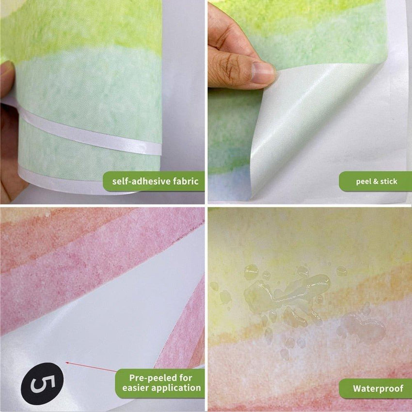 Extra Large Watercolour Blue Rainbow Fabric Wall Sticker - Fansee Australia
