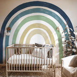 Extra Large Watercolour Blue Rainbow Fabric Wall Sticker - Fansee Australia