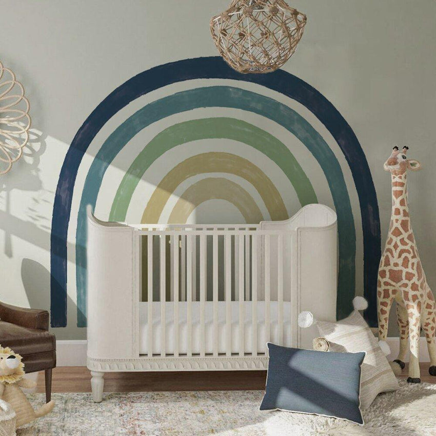 Extra Large Watercolour Blue Rainbow Fabric Wall Sticker - Fansee Australia