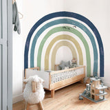 Extra Large Watercolour Blue Rainbow Fabric Wall Sticker - Fansee Australia