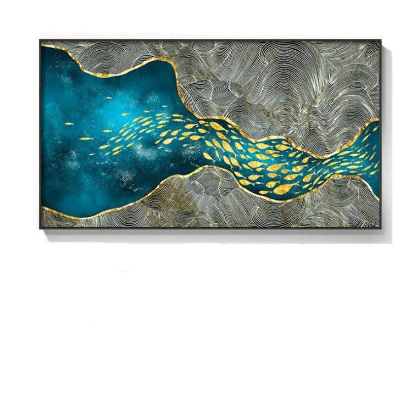Golden Fish Canvas Wall Art Prints (70x122cm) - Fansee Australia