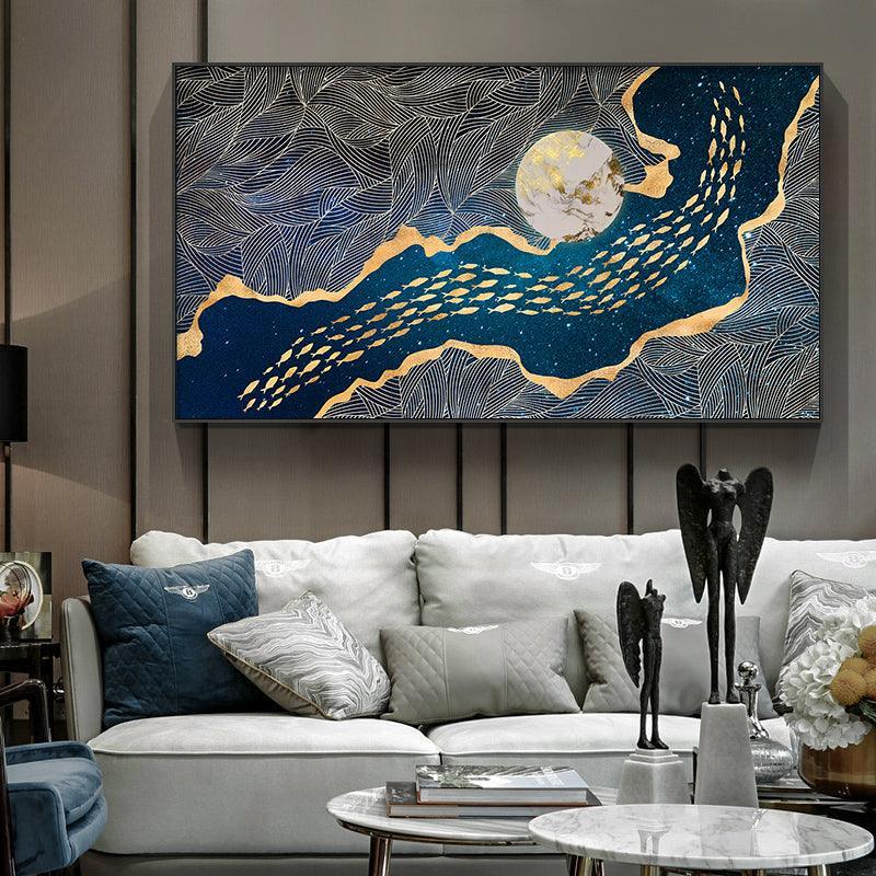Golden Fish Canvas Wall Art Prints (70x122cm) - Fansee Australia