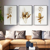 Golden flowers Wall Art Canvas Prints (50x70cm) - Fansee Australia
