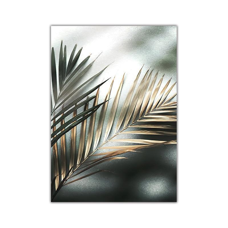 Golden Palm Leaf Botanical Wall Art Prints - 3 Pcs Set (50x70cm) - Fansee Australia