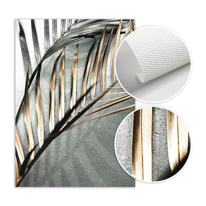 Golden Palm Leaf Botanical Wall Art Prints - 3 Pcs Set (50x70cm) - Fansee Australia