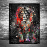 Graffiti Abstract Lion Framed Wall Art (70x100cm) - Fansee Australia