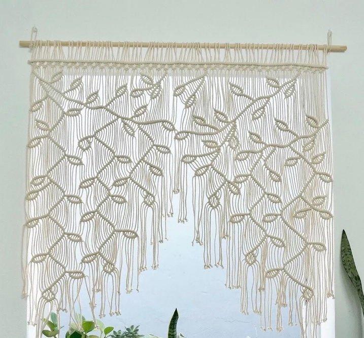 Handmade Macrame Window Leaf Curtain - Fansee Australia
