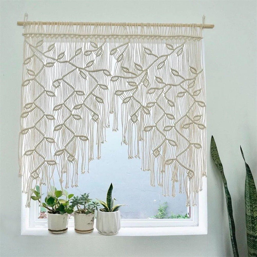 Handmade Macrame Window Leaf Curtain - Fansee Australia