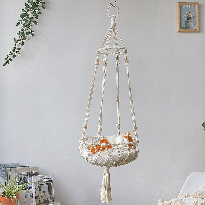 Handwoven Macrame Swing Pet Hammock - Fansee Australia