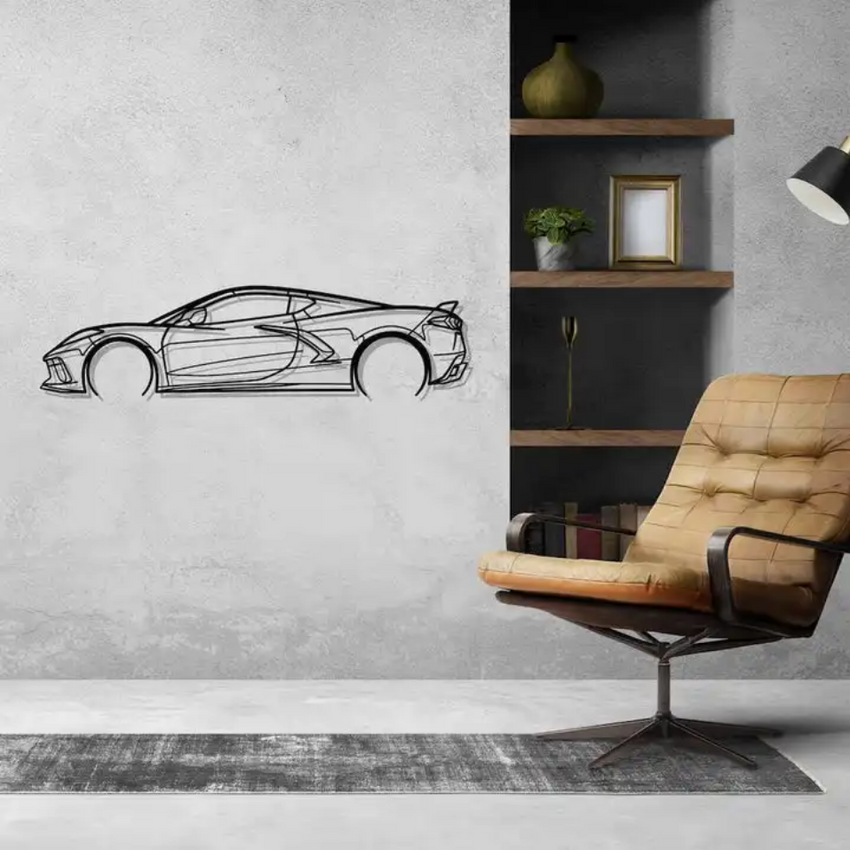 High-Performance Car Silhouette Metal Wall Art - Fansee Australia