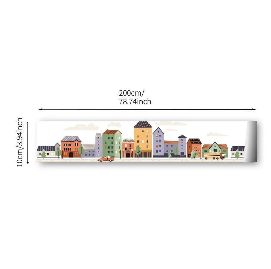 Houses On A City Street With Cars Wall Stickers - Fansee Australia