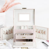 Jewellery Box with Mirror and Lock - Light Pink / Black - Fansee Australia