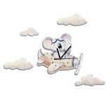 Koala Flying A Plan Nursery Wall Clock - Fansee Australia