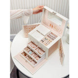 Large Jewellery Box -White Pink - Fansee Australia