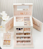 Large Jewellery Box -White Pink - Fansee Australia