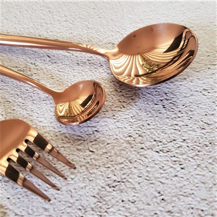 Luxurious Rose Gold Cutlery Set (16 Piece Cutlery Set) - Fansee Australia