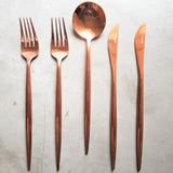 Luxurious Rose Gold Cutlery Set (16 Piece Cutlery Set) - Fansee Australia