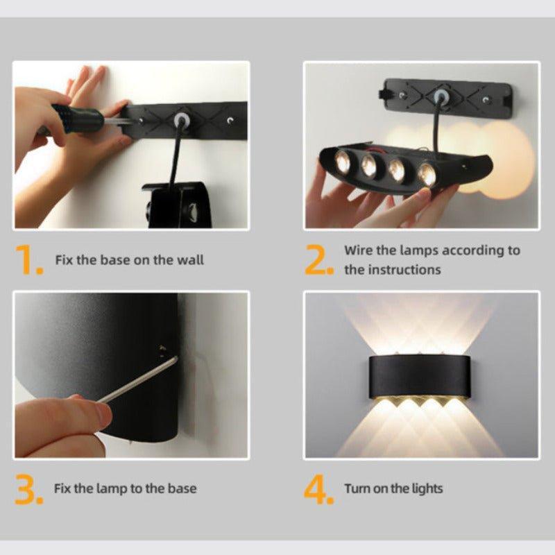 Outdoor Indoor LED Wall Light (2 Pcs Set) - Fansee Australia