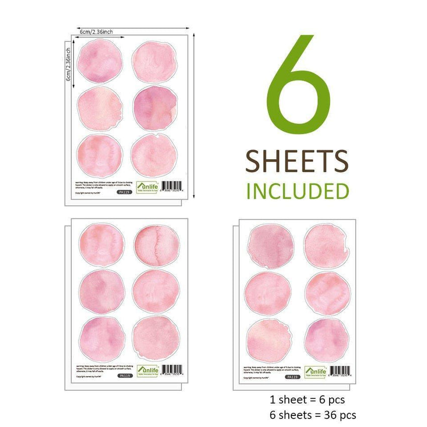 Pink Watercolour Rainbow And Dots Wall Stickers - Fansee Australia