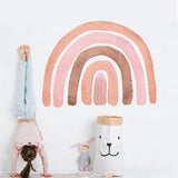 Pink Watercolour Rainbow And Dots Wall Stickers - Fansee Australia