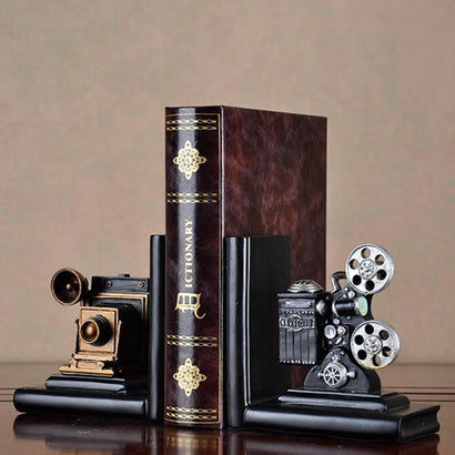 Retro Style Camera and Film Projector Bookend - Fansee Australia