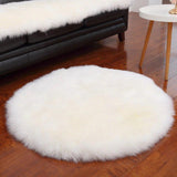Round Shaggy Faux Fur Sheepskin Rug (120cm) - Fansee Australia