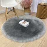 Round Shaggy Faux Fur Sheepskin Rug (120cm) - Fansee Australia