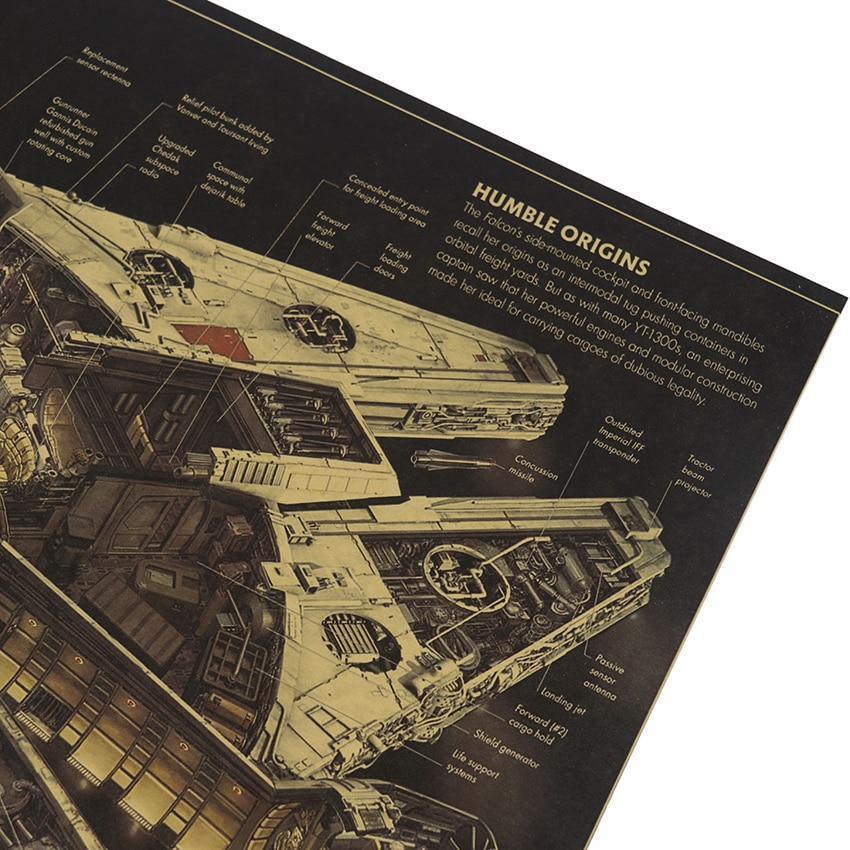 Space Ship Kraft Paper Wall Art Poster (50.5X35cm) - Fansee Australia