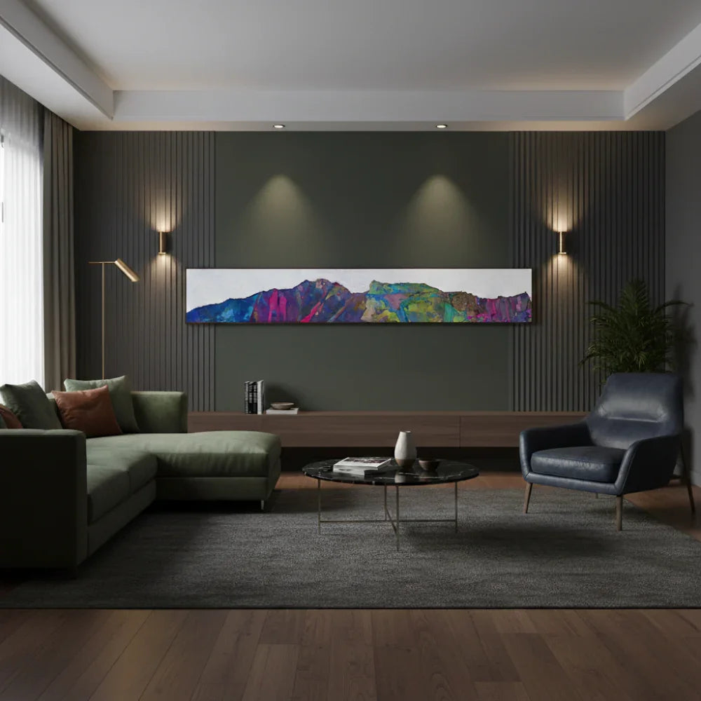 The Kimberley Peaks – Vibrant Wilderness Hand Painted Artwork (25x150cm)