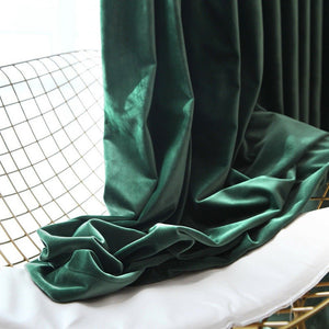 Velvet Majesty Emerald Green Blackout Curtains - Fansee Australia