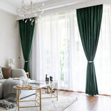 Velvet Majesty Emerald Green Blackout Curtains - Fansee Australia
