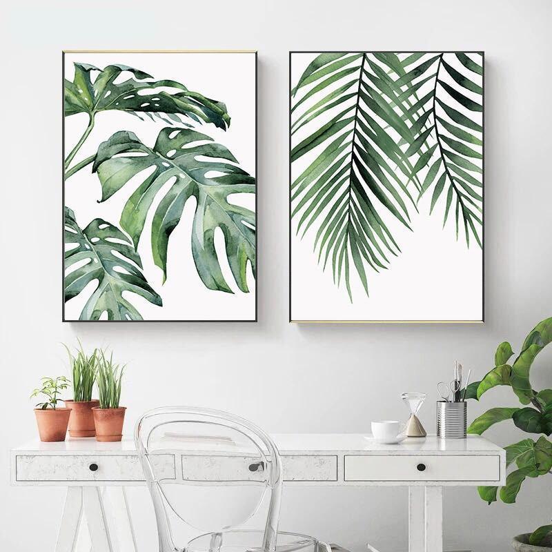 Watercolor Leaves Wall Art Canvas Prints (60x80cm) - Fansee Australia