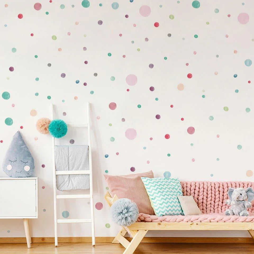 Watercolour Polka Dots Removable Wall Stickers - Fansee Australia