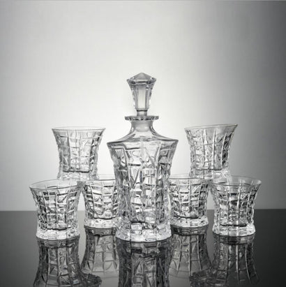 Whiskey Glasses Set - King (4- Tumblers & 1- Decanter) - Fansee Australia