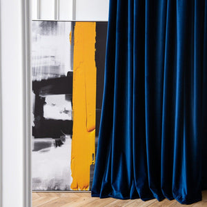 Whispering Velvet Blue Blackout Curtains - Fansee Australia