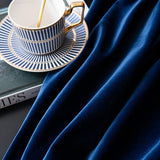 Whispering Velvet Blue Blackout Curtains - Fansee Australia