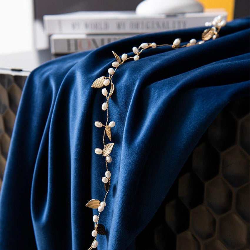 Whispering Velvet Blue Blackout Curtains - Fansee Australia
