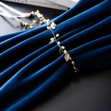 Whispering Velvet Blue Blackout Curtains - Fansee Australia