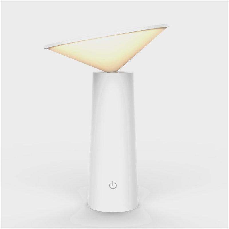 White Minimalist Table Lamp -LED USB Dimmable - Fansee Australia
