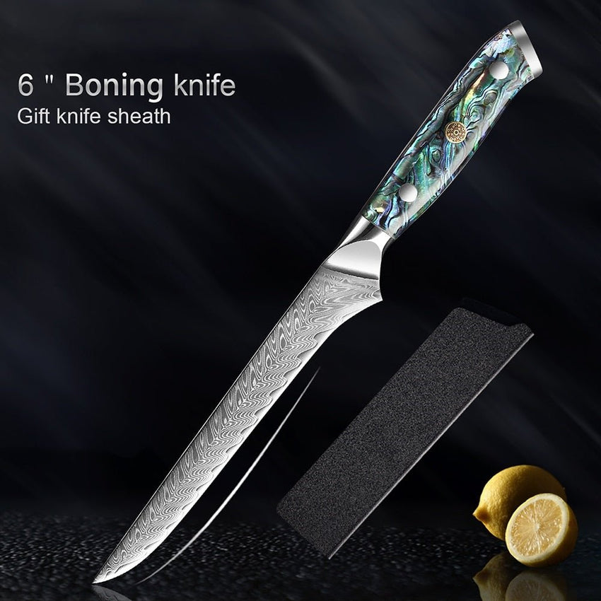 7 Pcs Super Quality Japanese Damascus Steel Chef Kitchen Knife Set - Fansee Australia