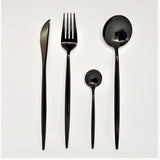 Black Cutlery Set - Serenade (16 Piece Cutlery Set) - Fansee Australia